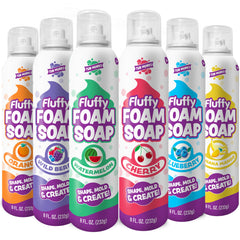 Tub Works Fluffy Foam Soap blueberry can display inviting colorful bath art and creative play.