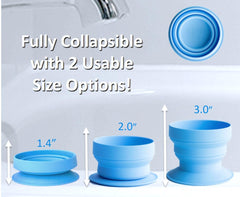 Tubby Cup suction base sticks to tub, keeping rinse cup handy during bath.