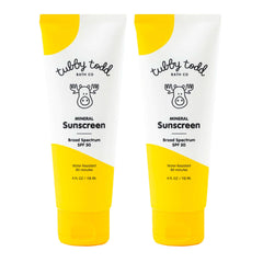 Tubby Todd Mineral Sunscreen SPF 50 bottle front for sensitive skin protection
