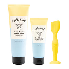 Tubby Todd Sweet Cheeks diaper paste packaging shown for easy daily diaper changes
