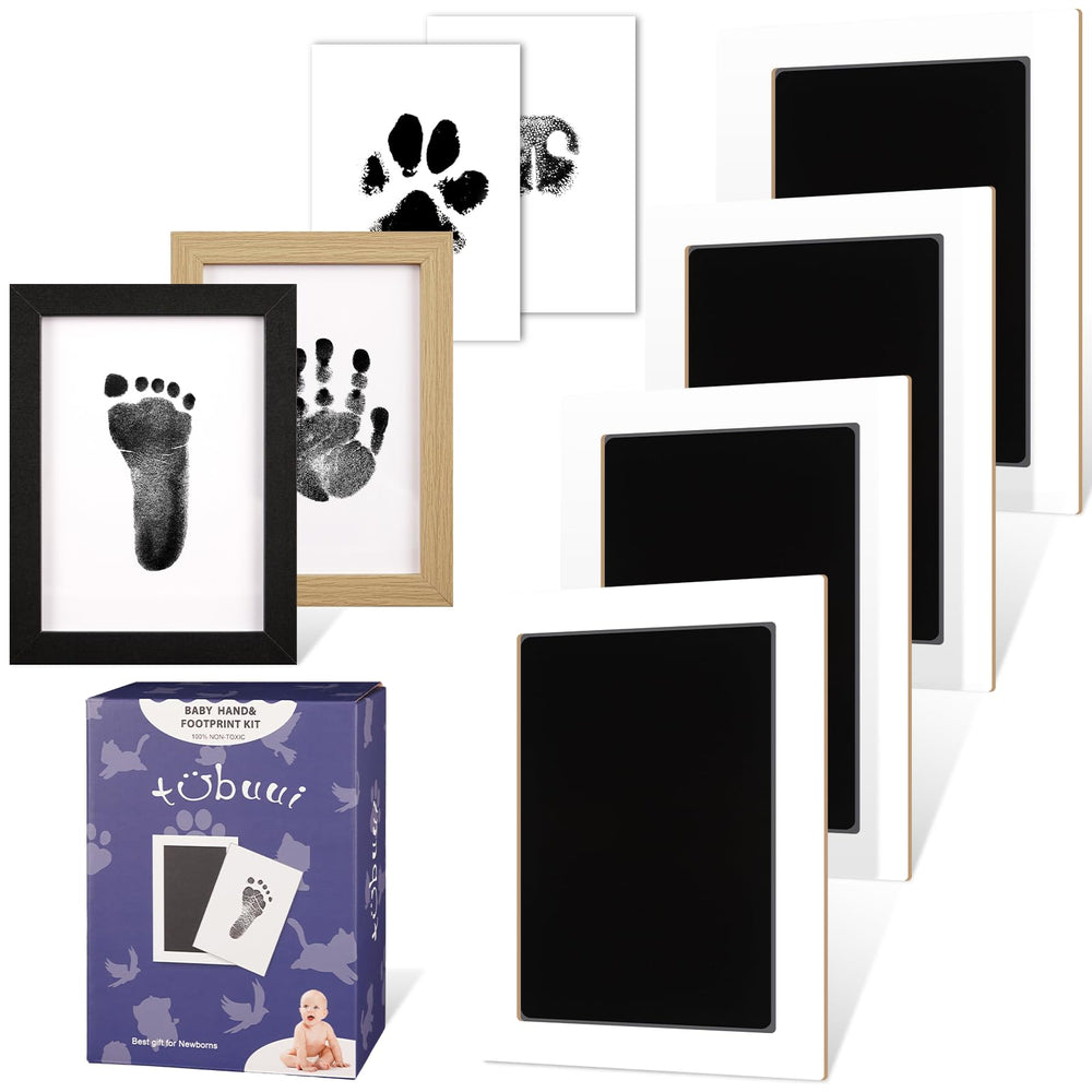 Tubuui 4-park baby footprint kit with frames for keepsakes