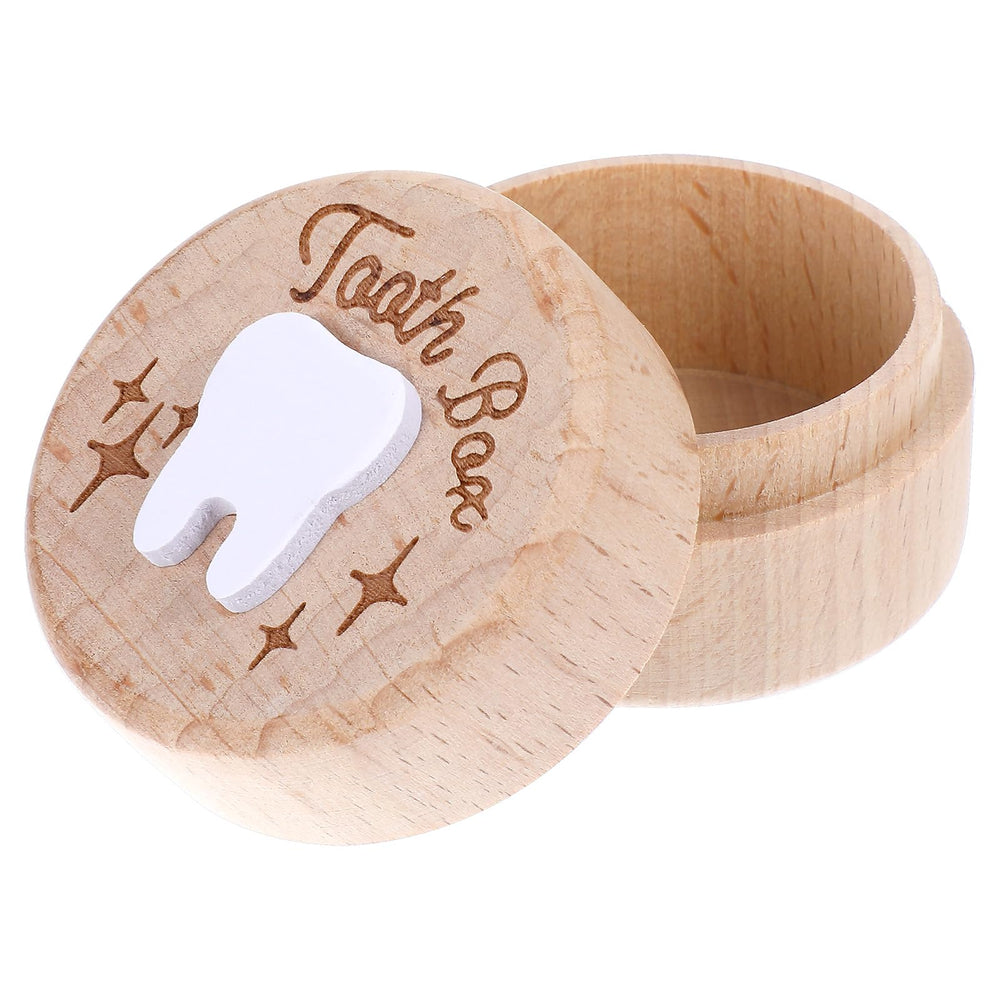 Tucnoeu Tooth Fairy Box top view highlights a durable keepsake for preserving baby teeth memories.