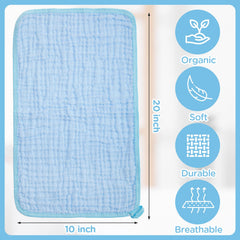 Tudomro muslin burp cloths blue set ready for frequent spit-ups and gentle baby care