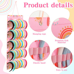 Tudomro rainbow pink display on wall perfect for quick access to bows.