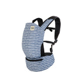 Tula Lite steel blue dash packed in waistband for ultra-portable travel.