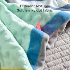 TUMAMA Kids zebra security blanket lovey with teether rings for soothing teething.