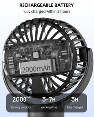 TUNISE stroller fan uses USB Type-C charging for quick power on the go.