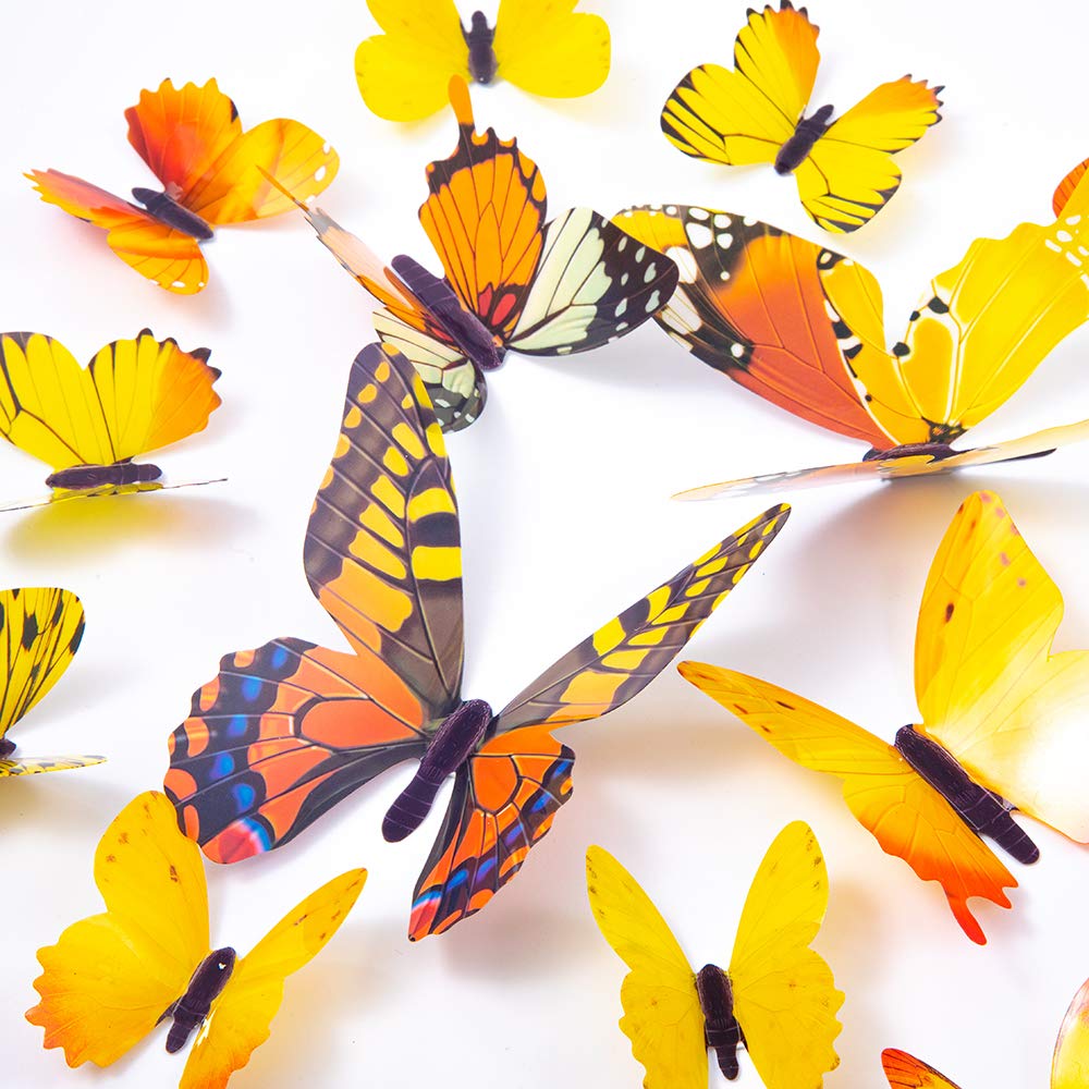 Tuosiwei butterfly wall decal set adds vibrant 3D wings for kids rooms.