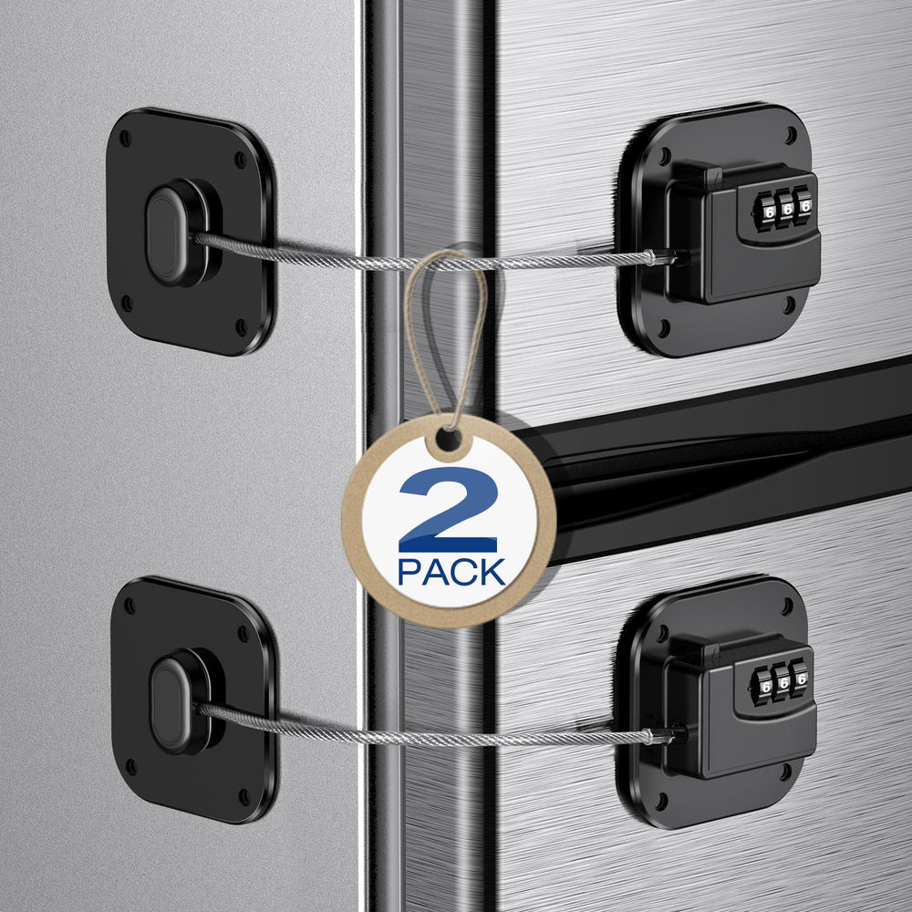 Tupetcs Fridge Lock 2-Pack front view demonstrates keyless security.
