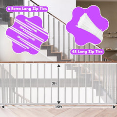 Tupi Banister Guard easy-zip-tie installation ensures secure setup.