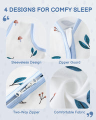 TURMEWU wearable blanket with 2-way zipper enables quick diaper changes and hassle-free dressing