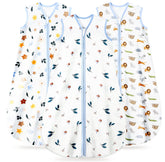 TURMEWU Baby Sleep Sack animal print close-up highlighting soft organic cotton warmth