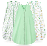 TURMEWU Baby Sleep Sack front view in green for breathable, gentle all-night comfort.