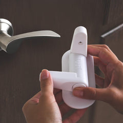 Tuut door lever lock installed on a door demonstrates discreet safety