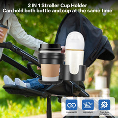 TUWEIPAIKE universal stroller cup holder 360-degree rotation for easy reach
