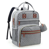 Tuwubi Diaper Bag Backpack Grey front view shows roomy silhouette for essentials