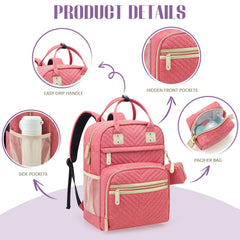 Tuwubi diaper bag backpack showing stroller straps for hands-free travel