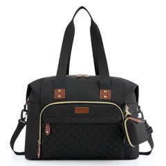 Tuwubi diaper bag tote front view with roomy compartments for quick access.