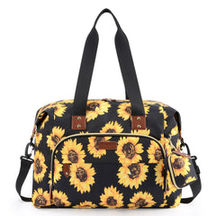 Tuwubi diaper bag tote Sunflower main compartment keeps baby essentials organized on the go for quick access.