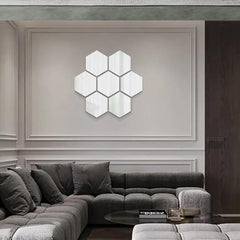 TVPHLLY hexagon silver mirror wall sticker brightens nurseries with soft reflective glow.