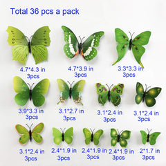 TVPHLLY 3D butterfly wall stickers yellow double-wing create cheerful ambience on walls.