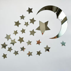 TVPHLLY Stars 3D silver wall decals create playful night-sky decor.