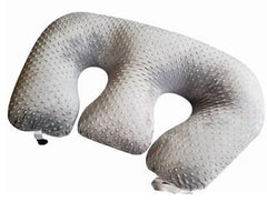 Twin Z cover grey on Twin Z pillow, demonstrating snug fit and removable design.