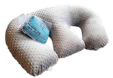 Twin Z Pillow grey angled view highlighting ergonomic back support.