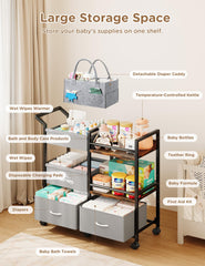 Twinkoo detachable top diaper caddy basket highlights portable changing station for on-the-go care.