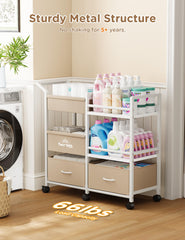 Twinkoo diaper cart 360-degree wheels enable easy movement between rooms and needs