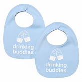 Twinstuff Drinking Buddies twin bibs in soft cotton keep babies comfortable during meals.