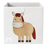 Two Cubs foldable toy storage box front view shows compact 13x13 design for kid spaces.