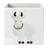 Two Cubs foldable toy storage box with goat design fits neatly on IKEA Kallax shelves