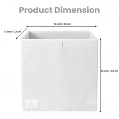 Two Cubs foldable toy storage box side view highlights space saving design for playrooms.