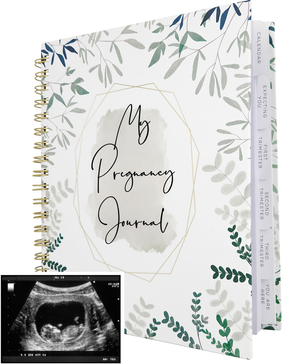 Two Little Dinos pregnancy planner cover helps first-time moms stay organized and inspired.