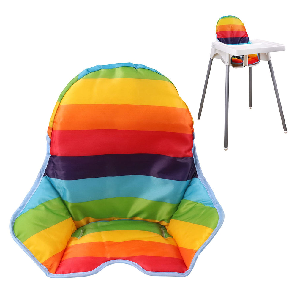 twoworld Antilop high chair cushion rainbow stripe close-up showing soft padding