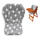 Twoworld high chair cushion gray clouds top view highlights generous 2-inch thick padding for comfort