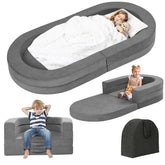 Tykacna travel toddler bed folded compact for easy storage during trips.