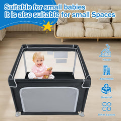 TYLAOZHAO easy-assembly playpen with metal frame and joints.