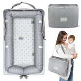Tywop baby lounger folded travel design showing compact packing for trips