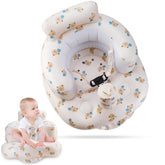 UAYBABU Inflatable Baby Seat front view shows secure 3-point belt for stable seating