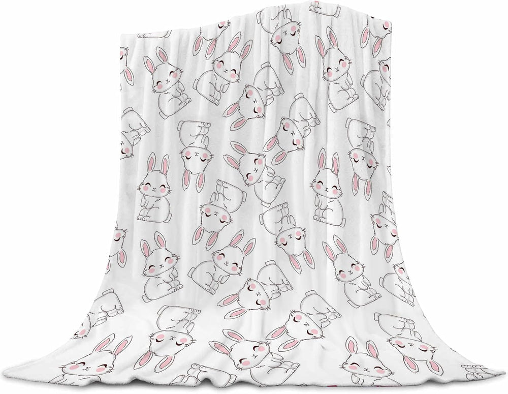 ubnlkto Bunny Easter Blanket front view ideal for newborn comfort