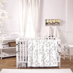 ubnlkto Bunny Easter Blanket pattern-detail shows hand-drawn rabbits for nursery charm