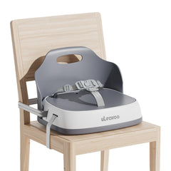 UBRAVOO baby booster seat grey with tray for mess-free meals
