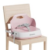 UBRAVOO baby booster seat pink front view highlights compact portability for meals.