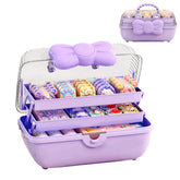 UEncounter Bowknot hair accessories organizer box purple front view aids tidy dressing