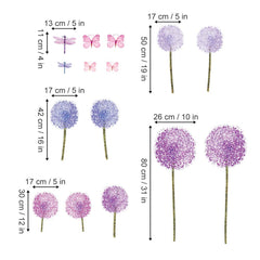 ufengke dandelions and butterflies wall sticker applied to a wall for quick decor.