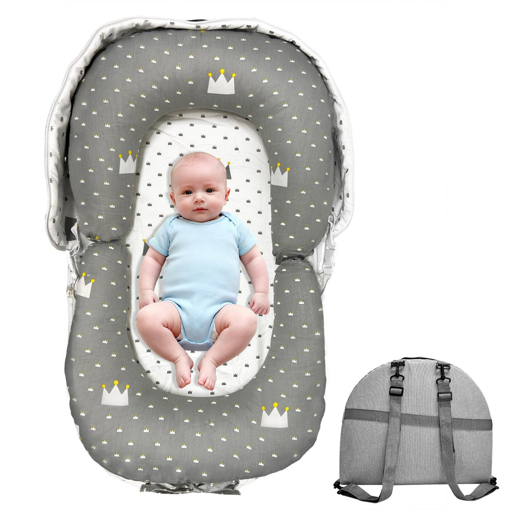 UGRASEA baby lounger folded into backpack mode for travel convenience