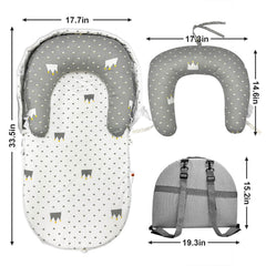 UGRASEA baby lounger open cover showing breathable cotton fabric for sensitive skin