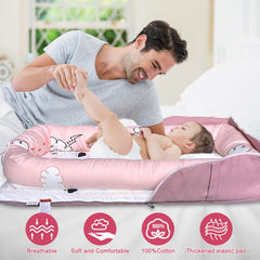 UGRASEA Baby Lounger shows two side pockets for essentials.